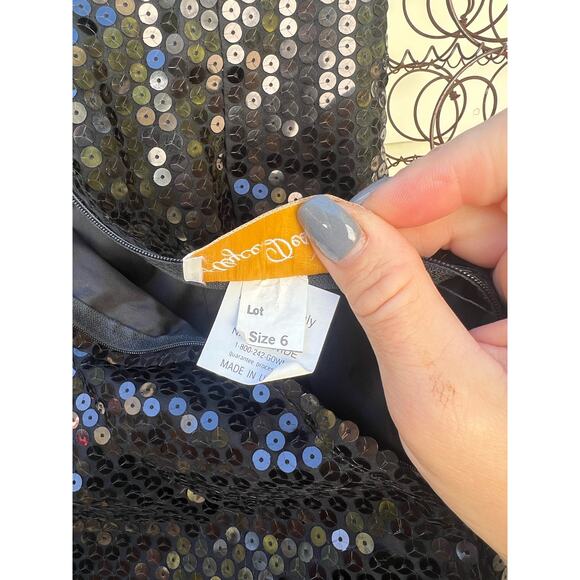 Vintage 80s Alyce Designs Green Black Sequin Ruffle Prom Ball Gown Mardi Gras XS - Picture 7 of 8